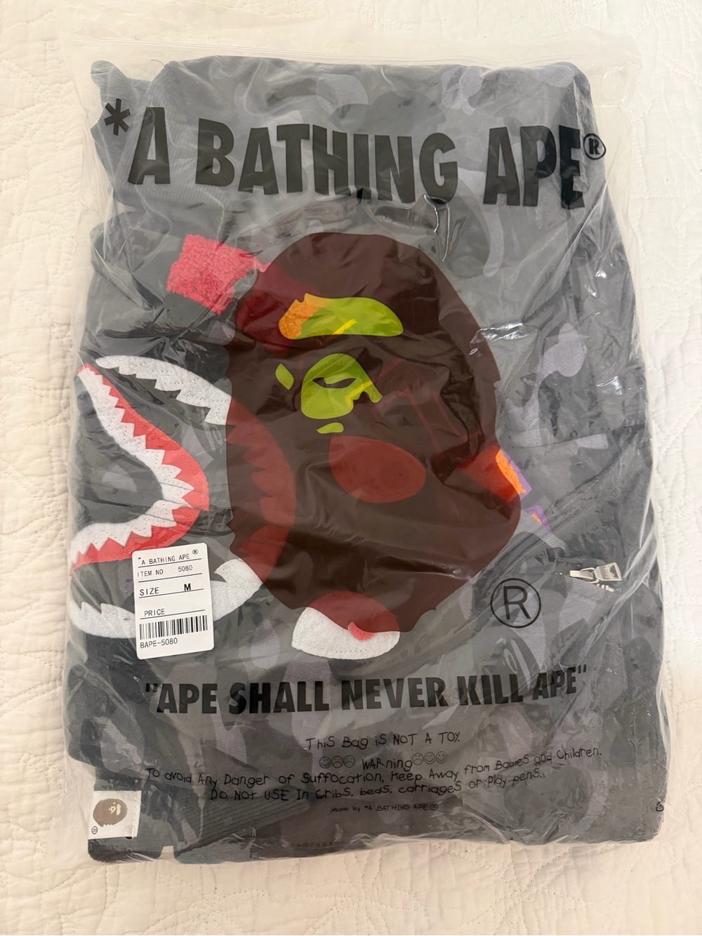 Grey bathing ape hoodie